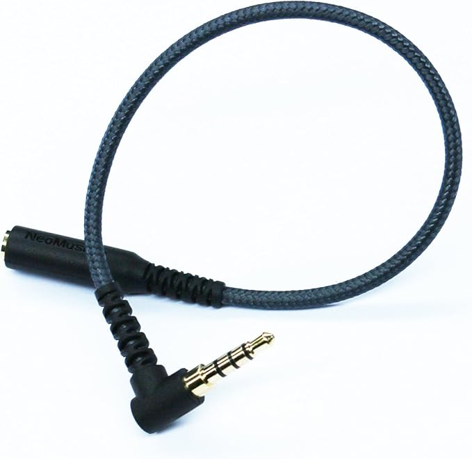 KetDirect 100cm(3.2ft) Right Angle 4 Pole 3.5mm 1/8 inch Male to 4 Pole 3.5mm 1/8 inch Female Stereo Audio Headphone Earphone Extension Cable Adapter Cord Tangle-Free Braided Wire