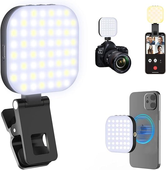 Mini Magnetic Phone Selfie Light Compatible with iPhone Magsafe, Clip on Pocket Light for Tablet Laptop Computer Zoom Video Call TikTok YouTube Video Recording Phone Filming Makeup