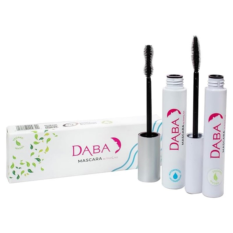 DABALASH Daba Duo – Waterproof Mascara & Gentle Vegan Mascara in Very Black – Promotes Longer, More Voluminous & Defined Lashes – Paraben & Cruelty-Free – 0.45 oz & 0.3 oz