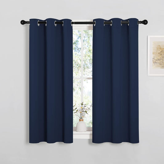 NICETOWN Blackout Curtains - All Season Thermal Insulated Grommet Drapes for Kids' Room | Navy, 34 x 45 Inches