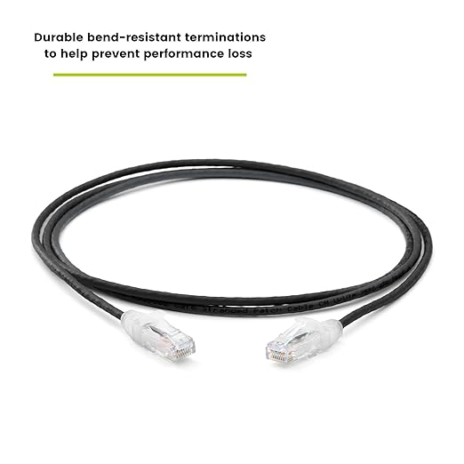 TRUECABLE Cat6 Component Rated Patch Cable, Unshielded (U/UTP), 7ft, Black, 28AWG Stranded Pure Copper, Snagless 10G High-Speed Ethernet Cable, PoE++ 4PPoE 100W, UL Listed, RoHS-3, 1 Pack