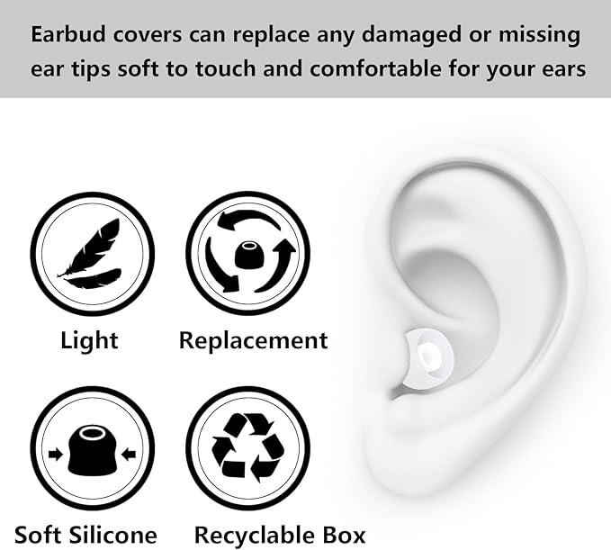 MMYQXI Earbud Replacement Tips Silicone Earbud Tips Fit for in-Ear Headphones (Inner Hole 3.8mm -5.1mm) Ear Tips 9 Pairs