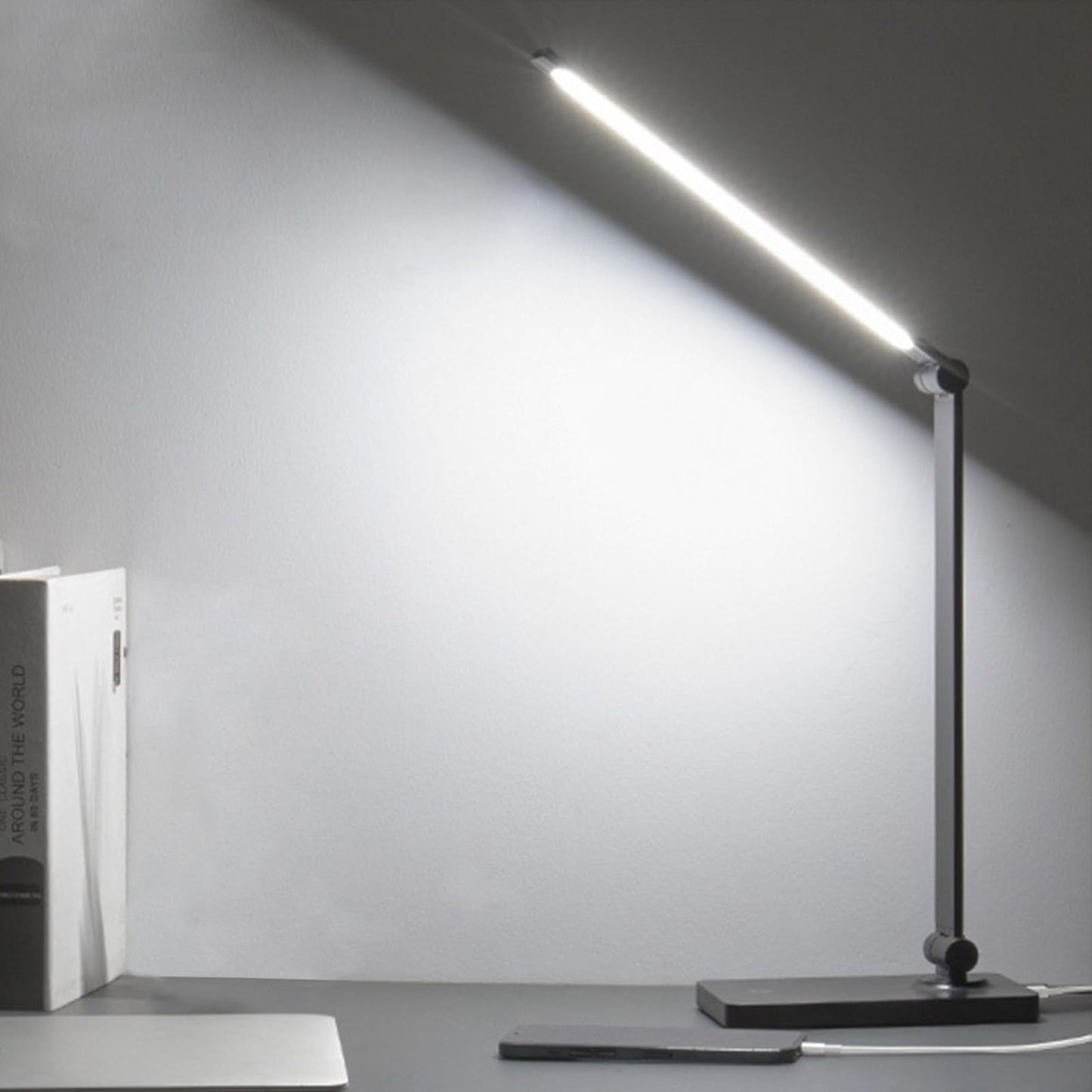 DWEPTU Rechargeable Desk Lamp LED Desk Lamps Eye-Caring Desk Lamps Dimmable Office Lamp with USB Chager Touch Control for Home Office Student Dormitory