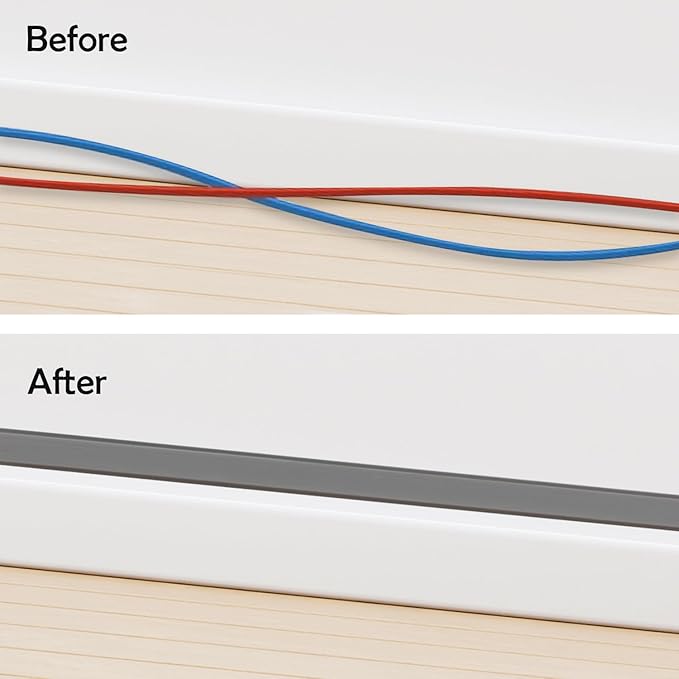 TV Cord Hider – Flexible Wall Cord Cover Slim Design Silicone Cable Raceway - Self Adhesive, Cut to Size Design for Hiding Wires on Wall - Clean Home Setup Cable Concealment (Grey, 10 Feet)