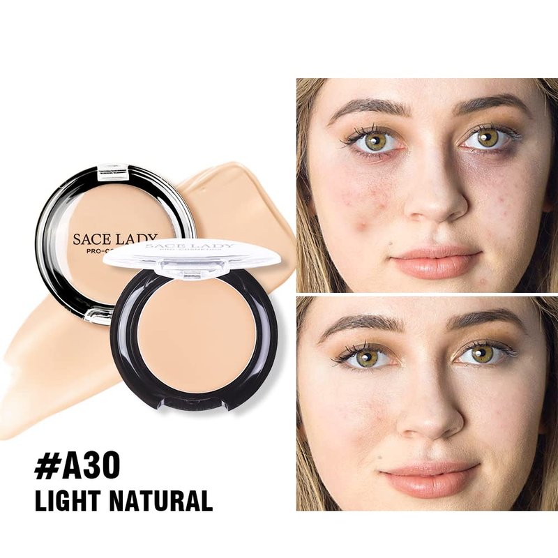 Full Coverage Concealer Cream - Waterproof Matte Makeup for Dark Spots & Under Eye Circles | 3 Pack, Light Natural (3×5g)
