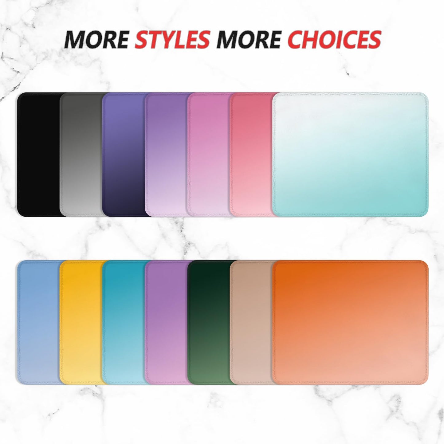 ITNRSIIET Mouse Pad Non-Slip Rubber Base Smooth Surface Stitched Edges Waterproof Durable Compatible with All Mice for Office & Gaming, Desk Accessory, 10.2x8.3x0.12 inch, Aqua Gradient