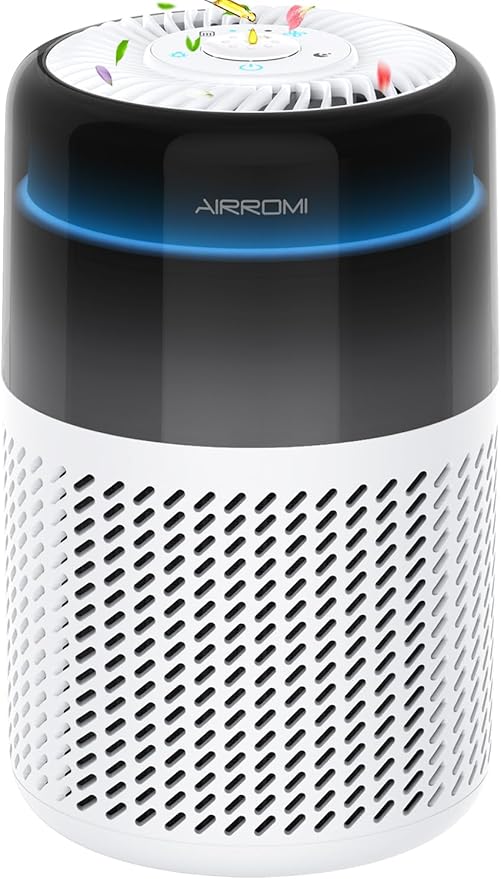AIRROMI HEPA Air Purifier for Bedroom&Home,Pet Air Purifier for Home Pets,Removes Pet Odor,Cat Litter Smell,Dust,Smoke&Allergies,Quiet Room Air Purifier with Scents,360°Air Cleaner,A2005 White