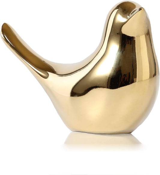 Skiennix Gold Bird Statues - Modern Home Decor Figurines for Living Room, Bedroom & Office | Large Size