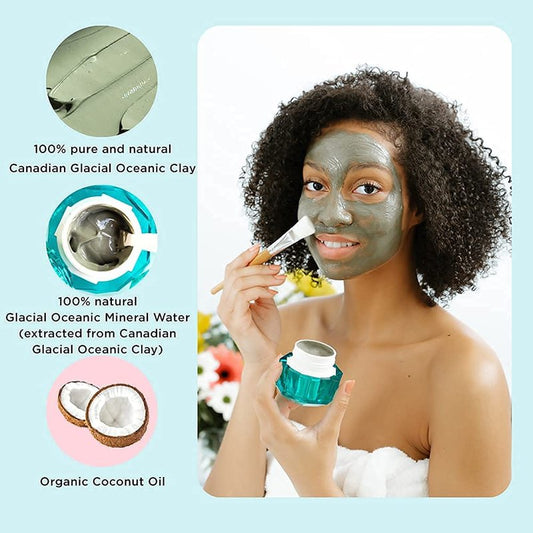 BL'EAU Illuminating Seaweed Clay Mask - Brightening Clay Mask for All Skin Types – Collagen Boosting Deep Cleanse and Tighten Pores – Clarify and Balance -Natural Origin – 80 g ℮ Net Wt. 2.8 oz