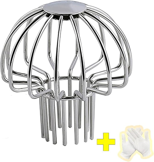 Gutter Guard 304 Stainless Steel Outdoor Roof Drain Anti-Blocking Line Cap, Mushroom Type Drainage Gutter Guard Filter, Gutter Cleaning Tool, for Stops Leaves Seeds and Other Debris,2in