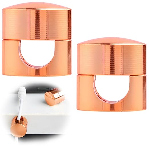 SmallCat 2 Sets Charger Holders for Cords, Rose Gold Color Adjustable Cable Anchor Holders, Adhesive Metal Cord Clips, Cable Management Wire Organizers for Desk, Office, Nightstand