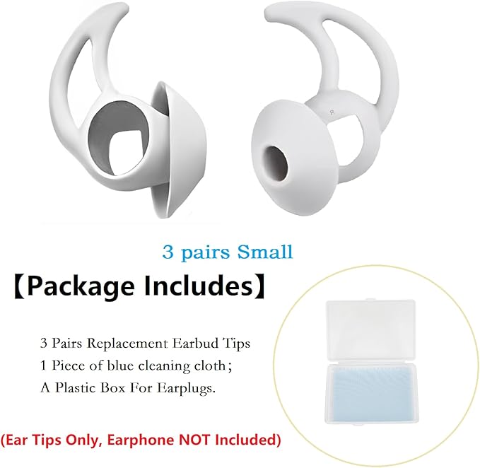 CYADCI Silicone Earbud Tips 3 Pairs Small Eartips Compatible with Bose QuietComfort Earbuds and Sport Earbuds