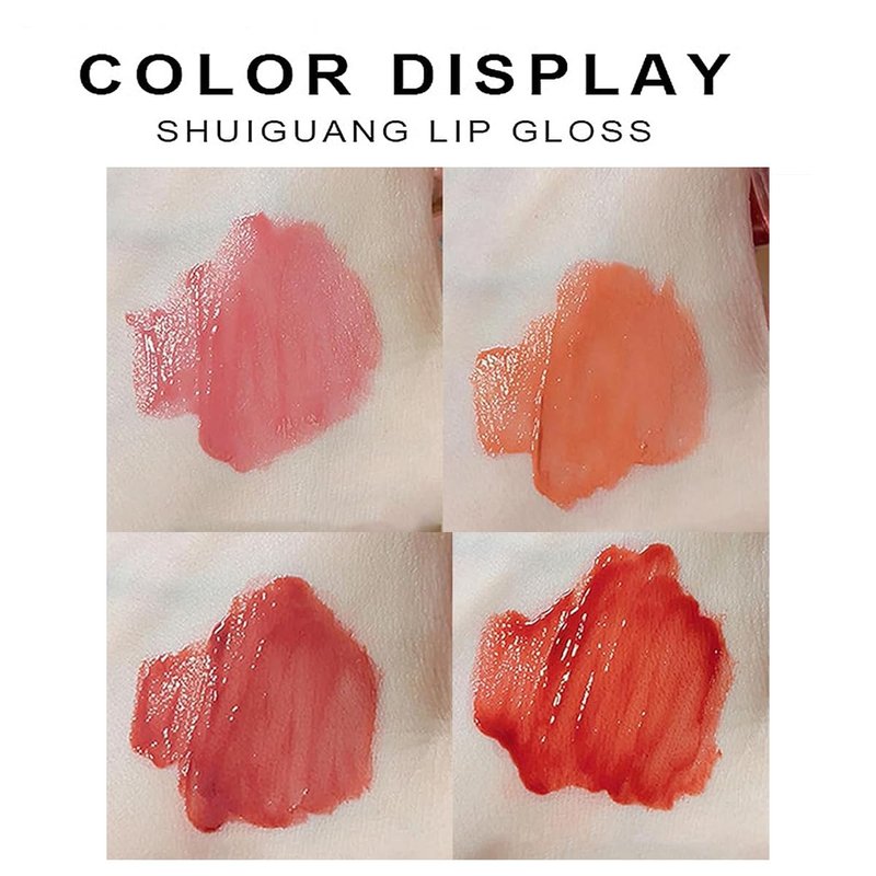 Baorder 4Pcs Bear Lip Glaze Hydrating Jelly Lip Gloss,Jelly Liquid Lipstick Cute Bear Lipgloss Moisturizing Lip Stain Plumping Water Lip Gloss Waterproof Long Lasting Cheek Rouge Tint Makeup (4, A)