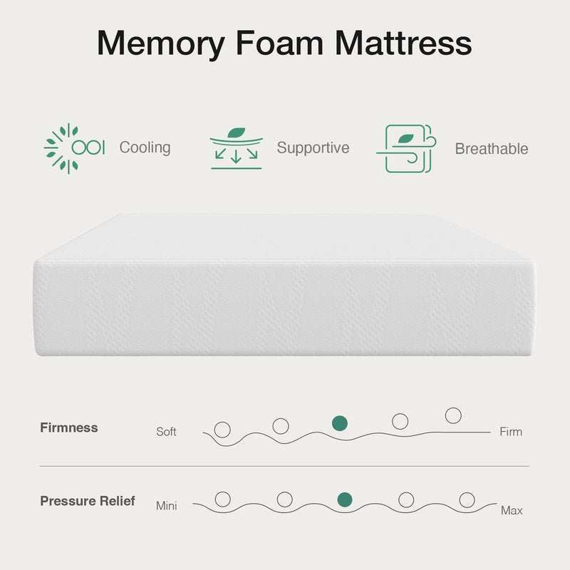 Novilla California King Mattress, 12 inch Cal King Mattress in a Box, Gel Memory Foam Mattresses for Cooling Night Sleep, Comfort Support and Pressure Relief, CertiPUR-US Certified,White