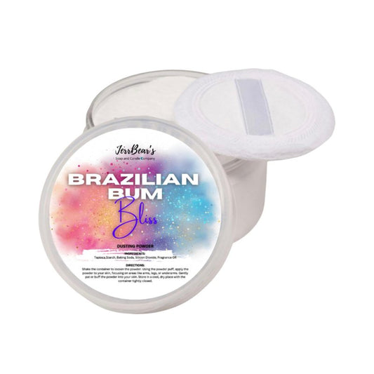 JerrBear’s Brazilian Bum Bliss Dusting Powder, Talc Free Body Formula for Women, Soft Scented Skin Care, Gentle Powder for Daily Freshness, (4oz Jar)