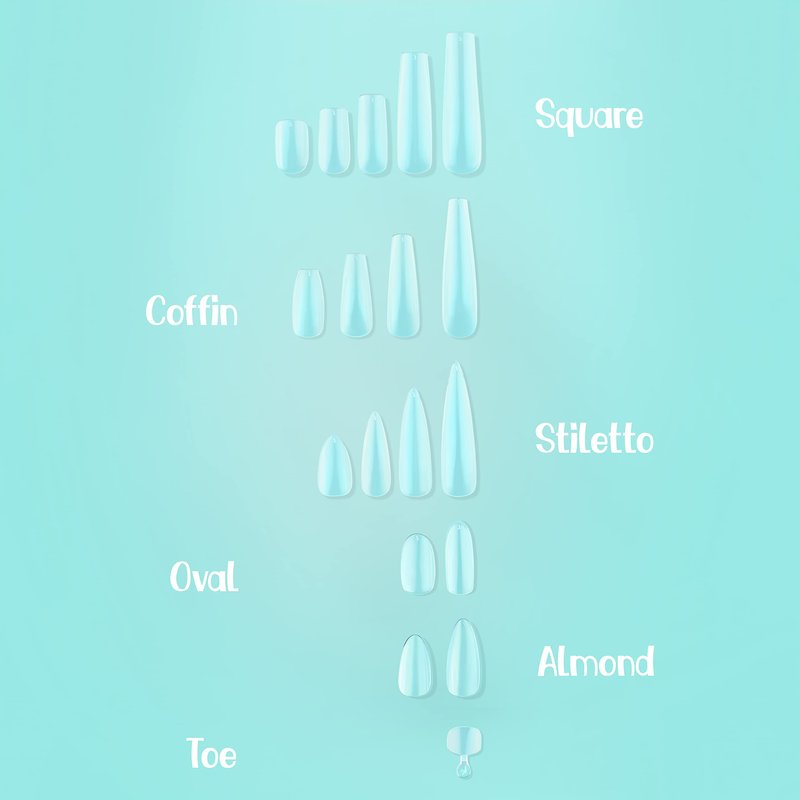 Coffin Short | Perfect Soft Gel Intro Starter Kit | Professional Kit | NABulous | Soft Gel Tips Kit | Coffin Ballerina Shape | Short Length | Salon Quality (Coffin Short)