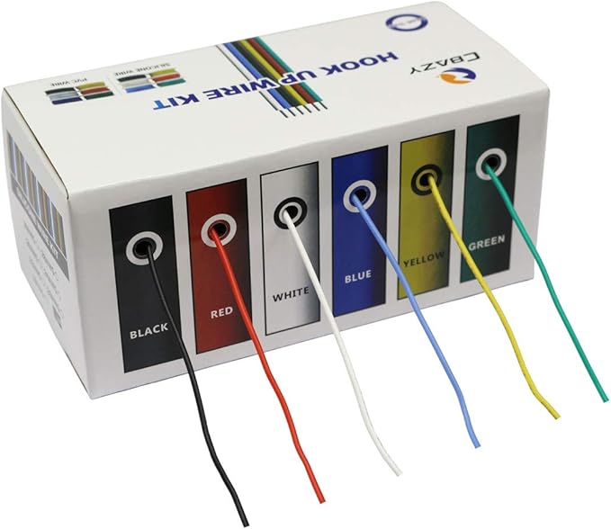 CBAZY Hook up Wire Kit (Stranded Wire Kit) 30 Gauge Flexible Silicone Rubber Electric Wire 6 Colors 32.8 feet Each 30 AWG