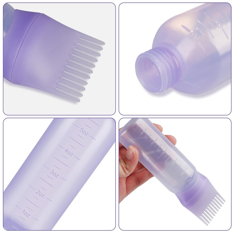 TAOTOP 3 Pack Root Comb Applicator Bottle, Oil Applicator for Hair Dye, Bottle with Graduated Scale