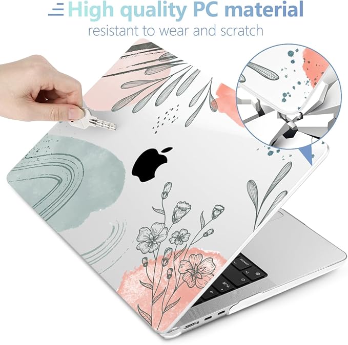 MEEgoodo Case for M5/M4/M3/M2 MacBook Air 13 inch 2026 2025 2024 2022, Fit Model A3449/A3240/A3113/A2681, Case Compatible with MacBook Air 13.6-inch, Watercolor Floral 3