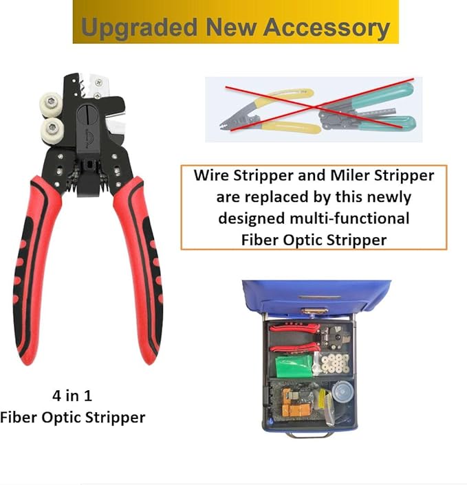 QIIRUN Fusion Splicer Fiber Optic AI-9 Optical Fiber Splicer Fiber Optic Splicing Machine with Upgraded 5" Touch Screen, 6-Motor Core Alignment, 5s Splice for FTTH Telecom Trunk Line Projects