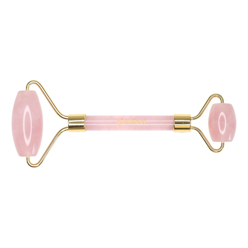 glowiest Rose Quartz Roller for Face, Eye and Neck: Facial Massager -100% Natural Rose Quartz | Lymphatic Drainage | Improving Fine Lines