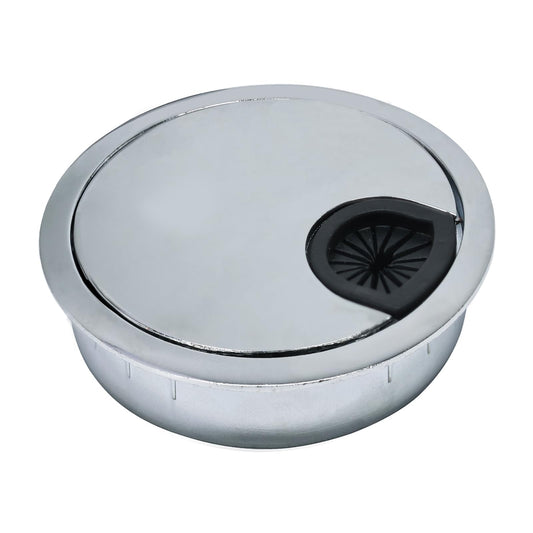 EASYEAH 1 Pcs Desk Grommet 2-1/16" / 53 mm, Desk Cord Hole Cover, Cable Grommet Metal Zinc Alloy Materilal, Desk Hole Grommet for Home & Office Pc, Detachable Cable Cord Organizer-Bright Silver
