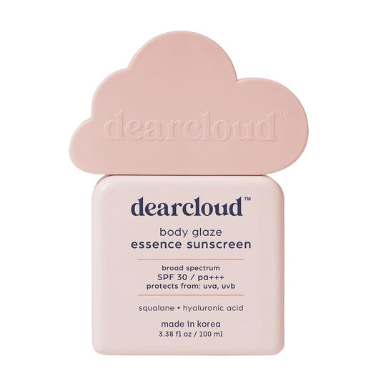 dearcloud Body Glaze Essence Sunscreen SPF 30 – Moisturizing Body Sunscreen – Korean Skincare Essential – Squalane & Hyaluronic Acid (3.38 fl oz)