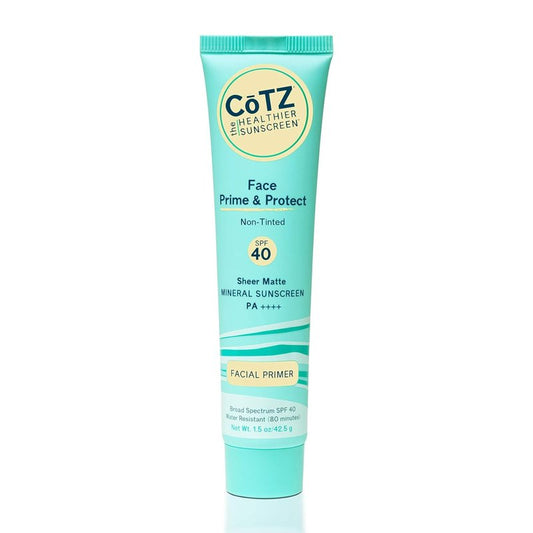 COTZ Face Prime & Protect Mineral Sunscreen - Broad Spectrum SPF 40 | Non-Tinted Facial Primer, 1.5 oz