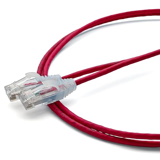 TRUECABLE Cat6 Component Rated Patch Cable, Unshielded (U/UTP), 2ft, Red, 28AWG Stranded Pure Copper, Snagless 10G High-Speed Ethernet Cable, PoE++ 4PPoE 100W, UL Listed, RoHS-3, 1 Pack