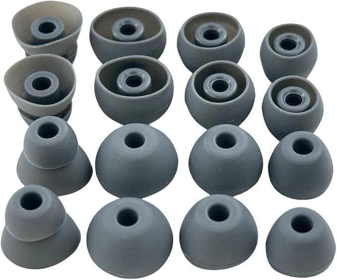 Aginkgo Replacement Ear Tips for Beats Urbeats2.0 Tour2.0 ibeats Beats x, Beats Flex Secure Fit for Powerbeats Pro Silicone Earbuds Washable Sweat-Resistant Noise Isolation 8 Pairs (Dark Grey)