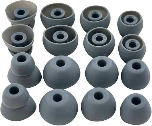 Aginkgo Replacement Ear Tips for Beats Urbeats2.0 Tour2.0 ibeats Beats x, Beats Flex Secure Fit for Powerbeats Pro Silicone Earbuds Washable Sweat-Resistant Noise Isolation 8 Pairs (Dark Grey)