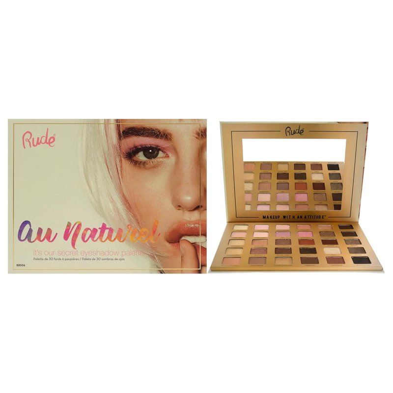 Rude Cosmetics Au Naturel Eyeshadow Palette - 30 Shades for Stunning Looks | 1.05 oz