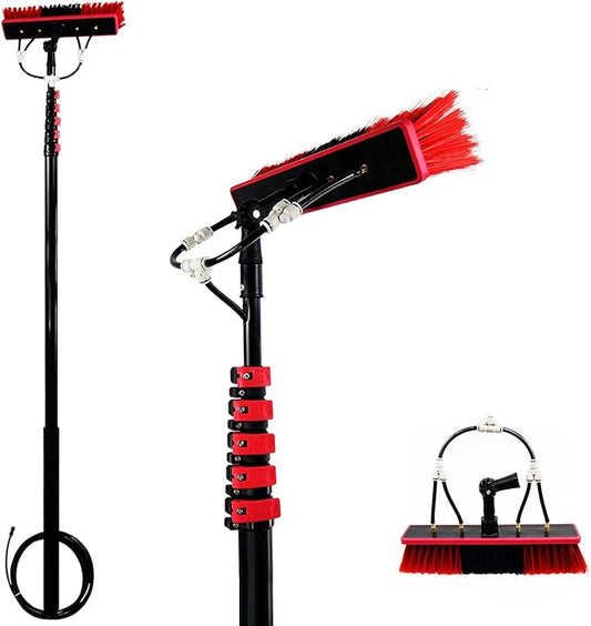 Telescopic Solar Panel Cleaning Brush Kit - 20ft Water Fed Window Cleaner for Conservatory Roofs & Photovoltaic Panels - Efficient Cleaning Tool for Solar Energy Systems