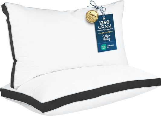 Utopia Bedding King Size Bed Pillows - Soft & Fluffy Down Alternative | Set of 2, Cooling Gusseted Design