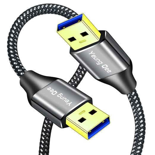 Yeung Qee USB 3.0 A to A Male Cable 20 ft,Super Speed Type A Male to Male Cable USB 3.0 Double End USB Cord for Hard Disk, Cameras,Laptop Cooler, DVD Player and More (20FT/6M)