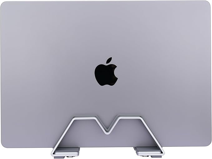 Psitek Adjustable Vertical Laptop Stand - Aluminum, Universal Fit for All Laptops (10-30mm Thickness) - Fashion Design, Adjustable Width, Anti-Slip & Scratch-Resistant, Patented Design