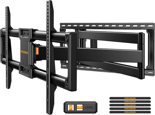 Perlegear Full Motion TV Wall Mount - Fits 42–97 Inch TVs Up to 150 lbs | Easy Install with Swivel & Tilt