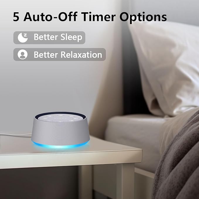 LazyNight Sound Machine with 30 Soothing Sounds White Noise Machine 12 Colors Night Light for Baby Adults Kids Sleep Machines 36 Volume Levels 5 Timers for Home Office