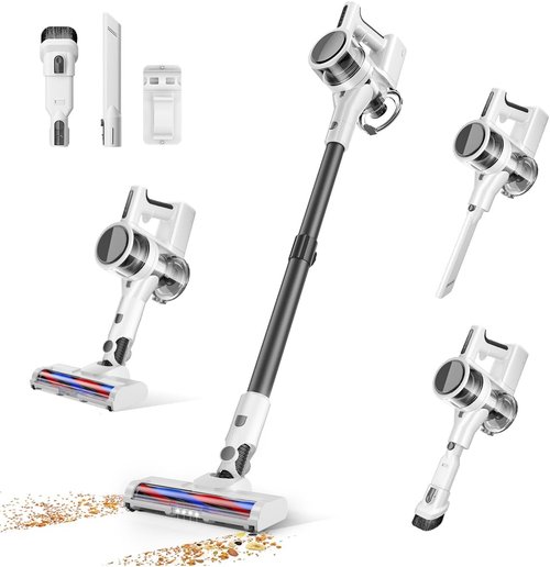 Comvtu Cordless Vacuum - 80,000 RPM Powerful Motor, 35 Min Runtime, 2 Modes | Frost White