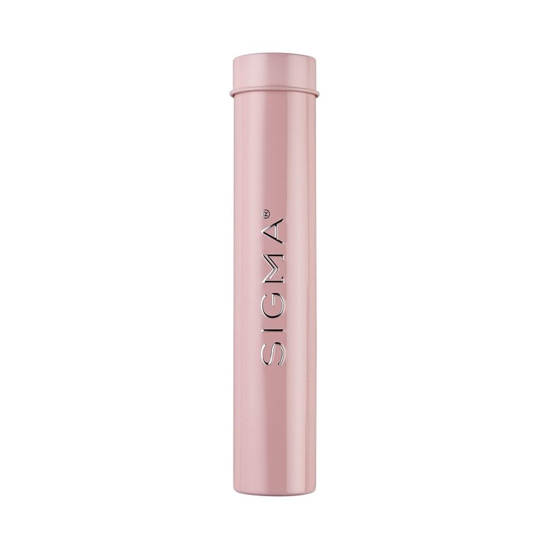 Sigma Beauty Travel Essential Trio - Makeup Brush Set for Foundation Powder Eyeshadow - 3 Tool Brushes with Brush Tin Holder - - Skin Safe, Vegan Makeup Brushes for Travel - Light Pink
