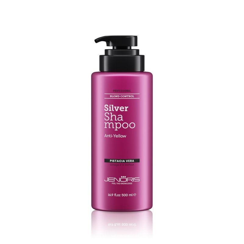 Jenoris Silver Purple Shampoo For Blonde, Silver, Gray & Lightened Hair – Neutralizes Yellow & Brassy Tones – Enriched with Natural Oils, Paraben & SLS Free, Salon Professional, 16.9 Fl Oz