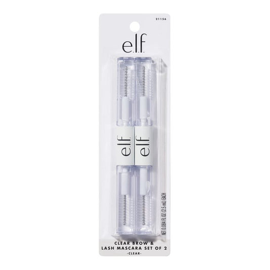 e.l.f. Clear Lash & Brow Mascara Gel, Dual-Sided Flexible Hold, Long-Lasting Clear Formula for Natural-Looking Brows & Defined Lashes
