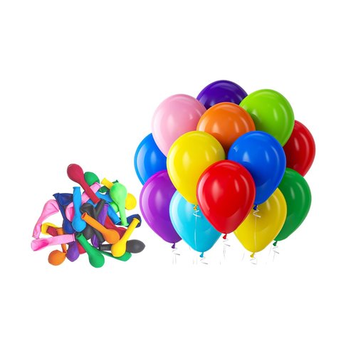 Bezente Assorted Rainbow Latex Balloons - 150 Pack 5 inch Multicolor Helium Balloons for Birthday Bridal Shower Wedding Rainbow Party Decorations