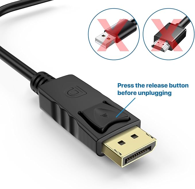 YGKSAA Half a Dozen 4K DisplayPort to HDMI Adapter, 6PCS Gold-Plated Uni-Directional DisplayPort PC to HDMI Screen Converter (Male to Female), Supports 3840x2160@30Hz