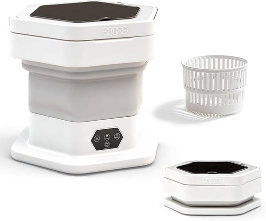 Portable Washing Machine, 16L Upgraded Mini Washer with Spin Basket Laundry Machine for Baby Clothes, Underwear, Socks; Ideal for Travel, Dorms, Camping (gray)