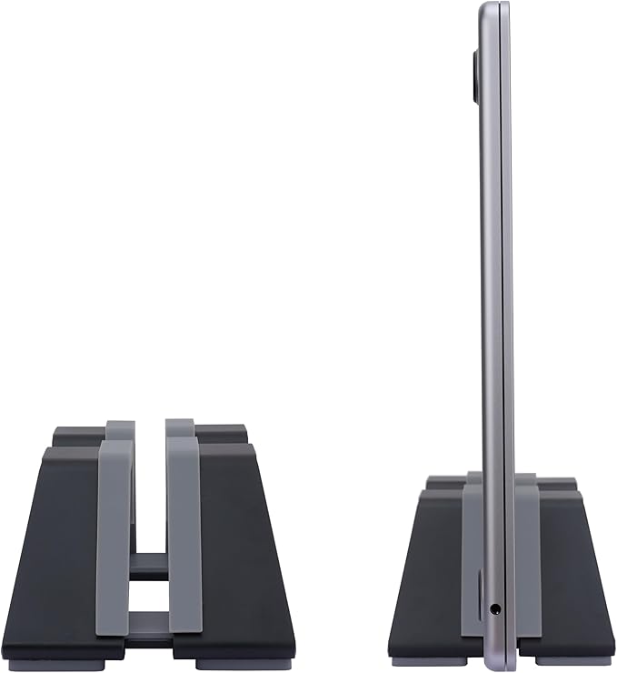 Psitek Adjustable Vertical Laptop Stand - Aluminum, Universal Fit for All Laptops (10-30mm Thickness) - Fashion Design, Adjustable Width, Anti-Slip & Scratch-Resistant, Patented Design