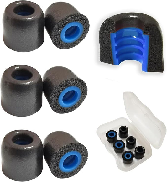 Luckvan Small Ear Tips Memory Foam Earbuds Tips Replacement Foam Ear Tips Fit 4.0mm-5.5mm Isolation Noise Replacement Ear Tips for in-Ear Earphones with Storage Box