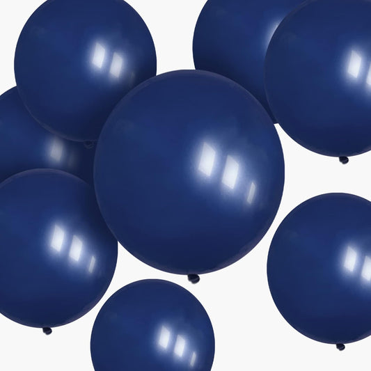 Navy Blue Balloons - 100 Pack of 12-Inch Round Helium Balloons for Graduation & Birthday Decor