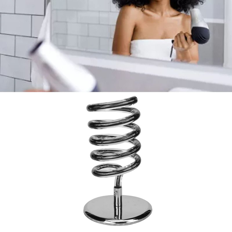 Spring Hair Blower Holder Dryer Hanging Rack Spiral Stand Styling Station Hair Dryer Stand Curling Iron Holder Brush Organizer Flat Blow Hands Free