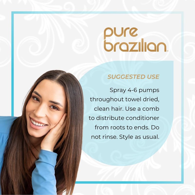 Pure Brazilian Leave-In Conditioner - Nourishing Keratin Hair Treatment | 6.78 Ounce (200ml)